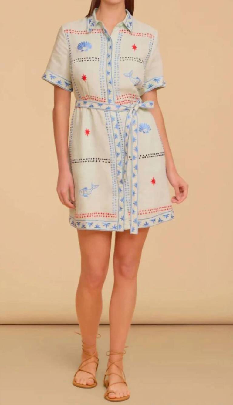 NEW OLIVIA BY LIVRO tilly mini dress in seastitch